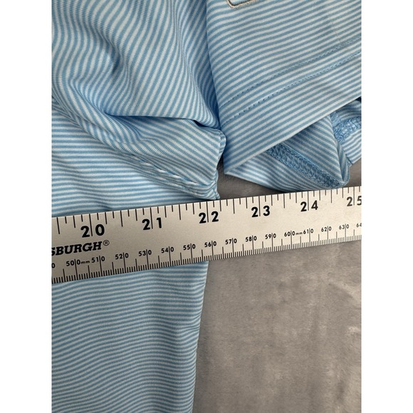 F&G Tech Fairway Greene Polo Blue Striped Short Sleeve Golf Shirt Men's S NWT - Picture 7 of 8